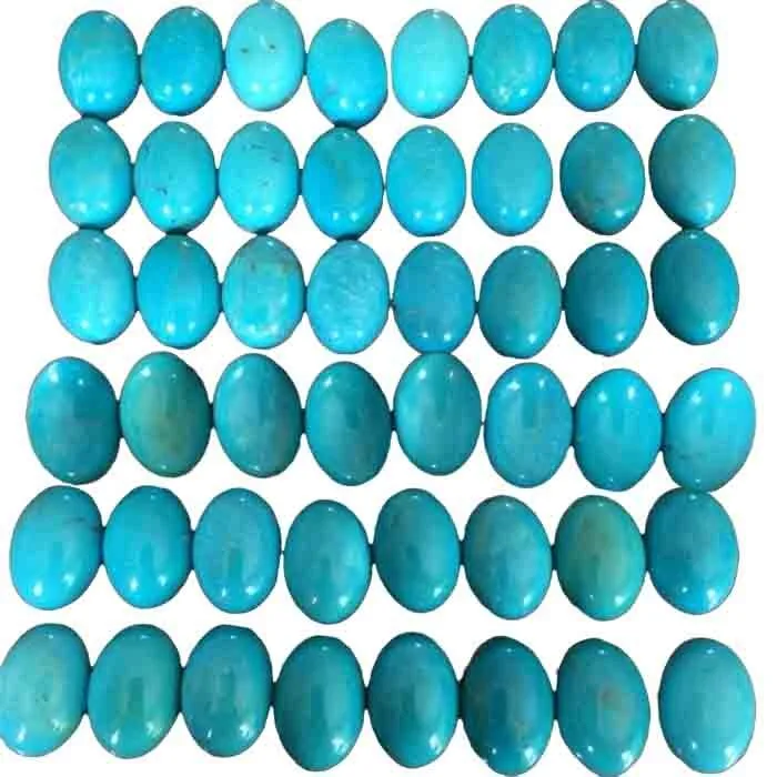 Indah Alami Biru Arizona Turquoise Oval Cabochon Gemstone 1