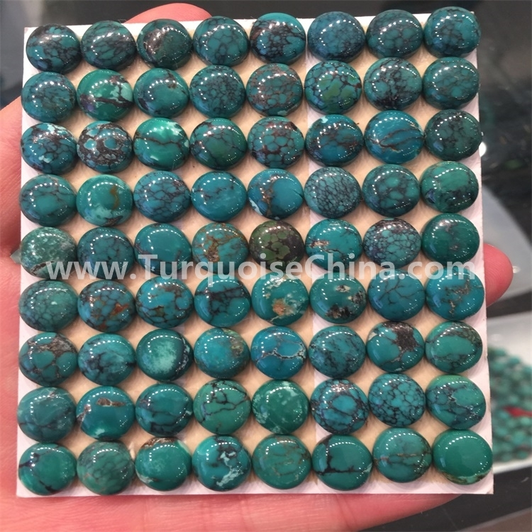 natural spider web greenish oval shape turquoise cabochon jewelry 1