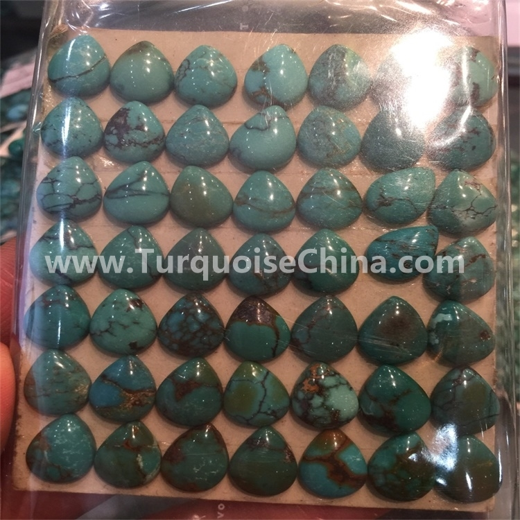 HuBei  spider-web Turquoise Oval Domed Cabochons-16 x 12mm 1
