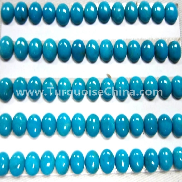 8x10mm Natural Sleeping Beauty Turquoise Smooth Oval Cabochon 1