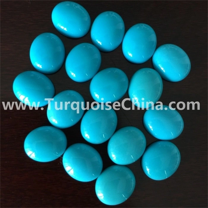 Gemstone Sleeping Beauty Turquoise 10 x 8 mm Oval Cabochon 1