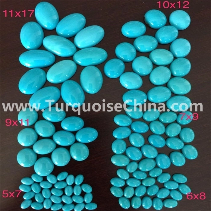 8x6mm Natural Sleeping Beauty Turquoise Smooth mirror polish shiny light Oval Cabochon 1