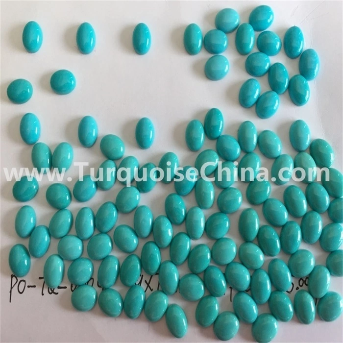 Loose Turquoise Gemstone Oval Cabochon Sieraden Quality Card 1