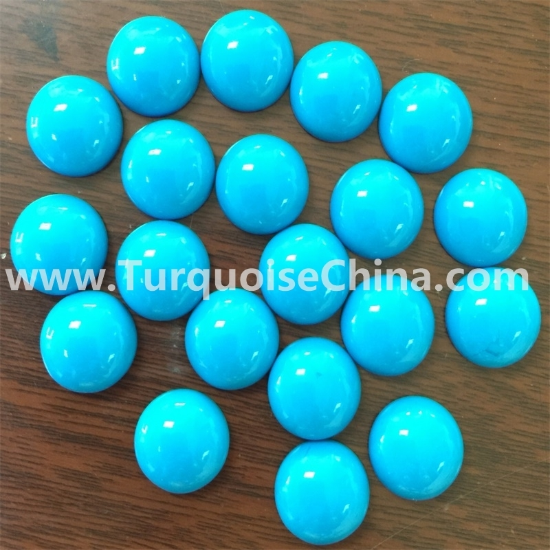 Türkizkabochon 10mm kerek kalibrált kupolált alvó szépség rakodó kő Aqua fülbevaló Gemstone ékszerek 1
