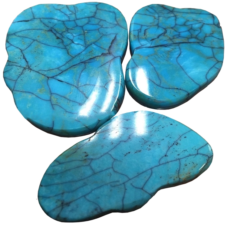 Blue Aqua Turquoise Slice Beads Free Form Loose Beads Supplies  15.5 1