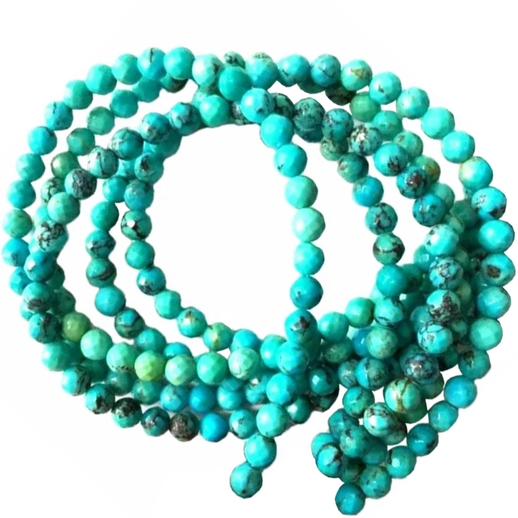 Firuzəyi təbii dəyirmi üzlü gemstone muncuqları müxtəlif ölçülər 1