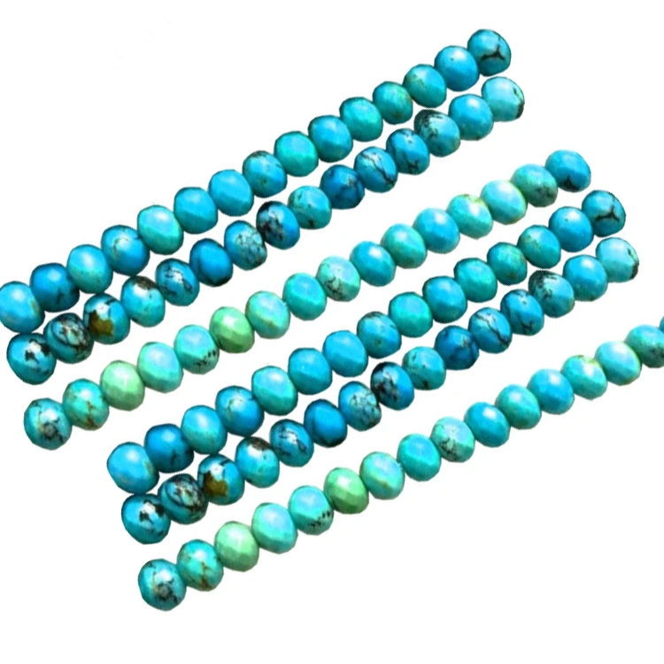 Asli Putaran Arizona Tidur Kecantikan Turquoise Beads Faceted 1