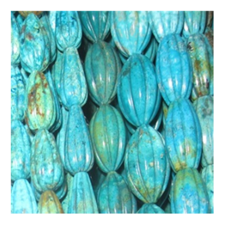 Supper Top Natural Turquoise Faceted Pumpkin beads 1
