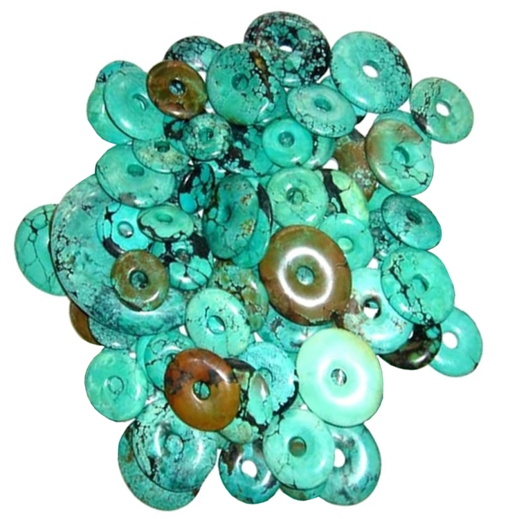 Natural Arizona Turquoise Smooth Turquoise Circle Beads,Turquoise Donut Beads 1