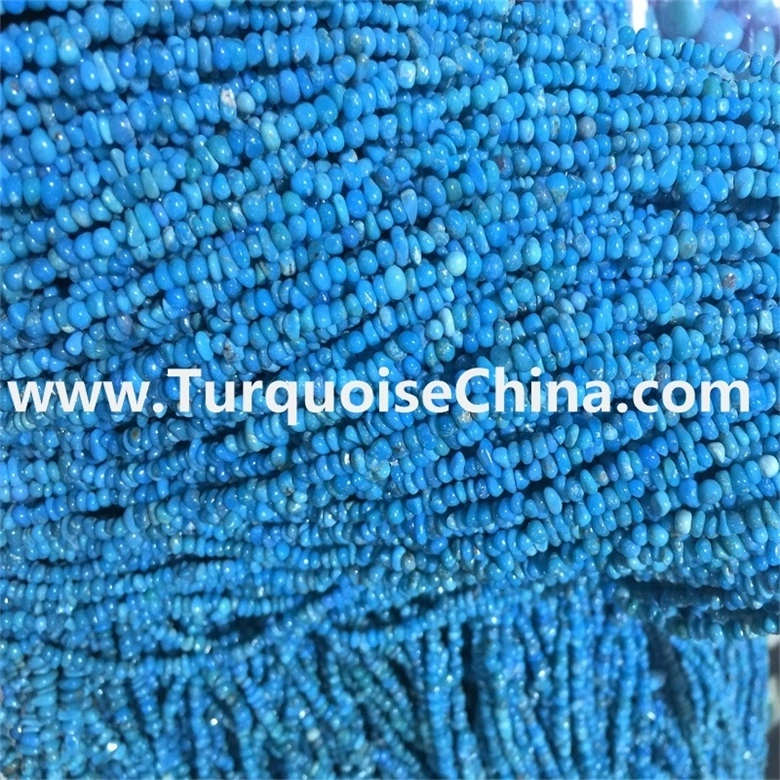 16 inch strings sleeping beauty turquoise flat chips nuggets beads necklace 1