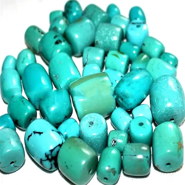 Təbii firuzəyi muncuq nağara böyük təkər qalın nağara nugget orijinal həqiqi firuzəyi gemstone muncuq 1
