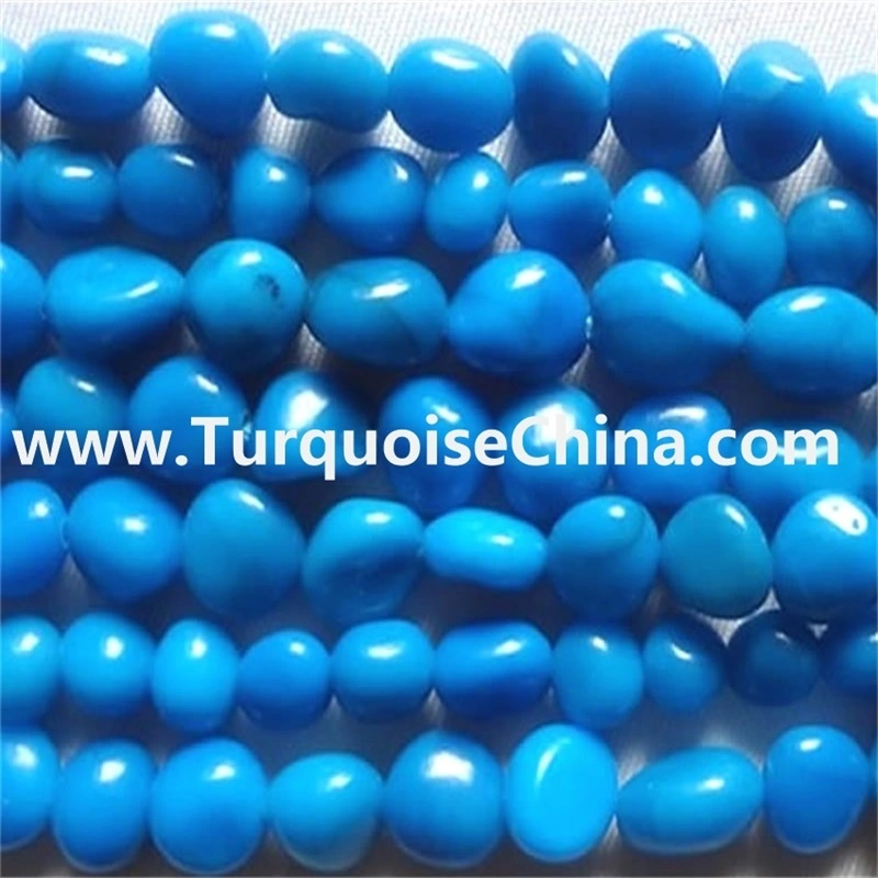 Natural Blue Sleeping Beauty Turquoise Nugget/Lava Beads 1