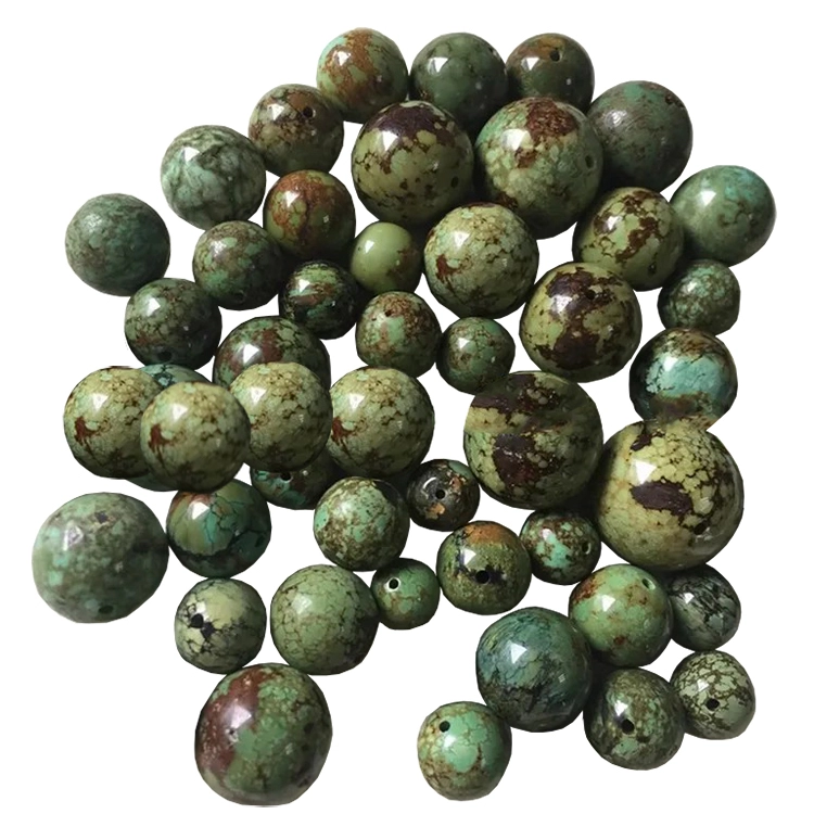 Təbii olaraq Hubei Firuzəyi Sarı Dəyirmi Boş Daş Gemstone muncuqları 1