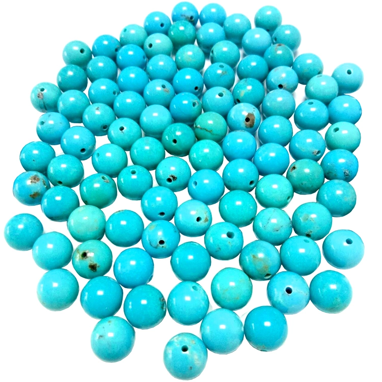Wholesale blue turquoise polished round beads gemstone round beads 1