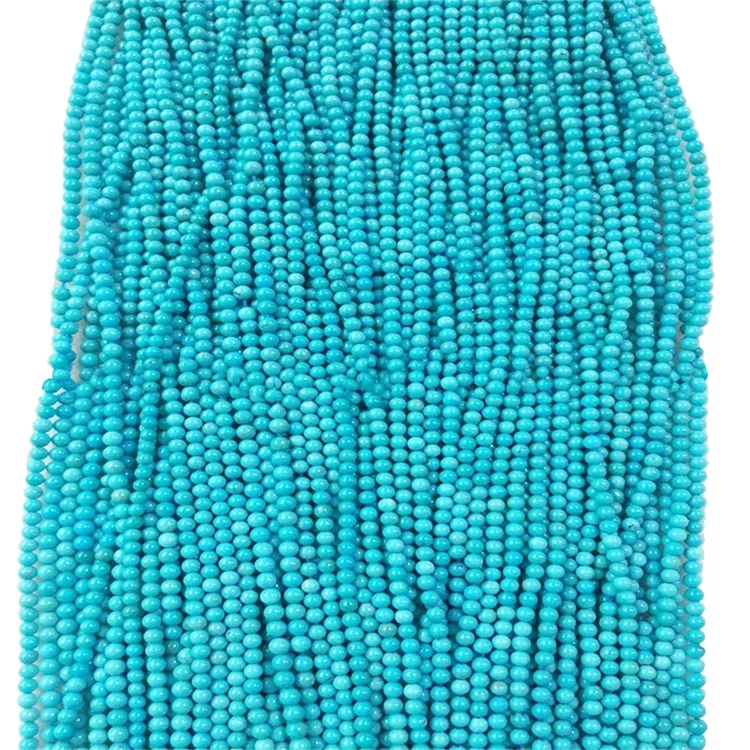 Yeni Gəliş Boş Təbii Firuzəyi Dəyirmi Muncuq Zərgərlik üçün Boş Gemstone muncuqları 1