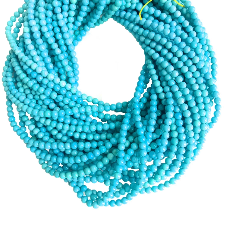 American gemstone naturally Sleeping Beauty Turquoise Round Beads Wholesale 1