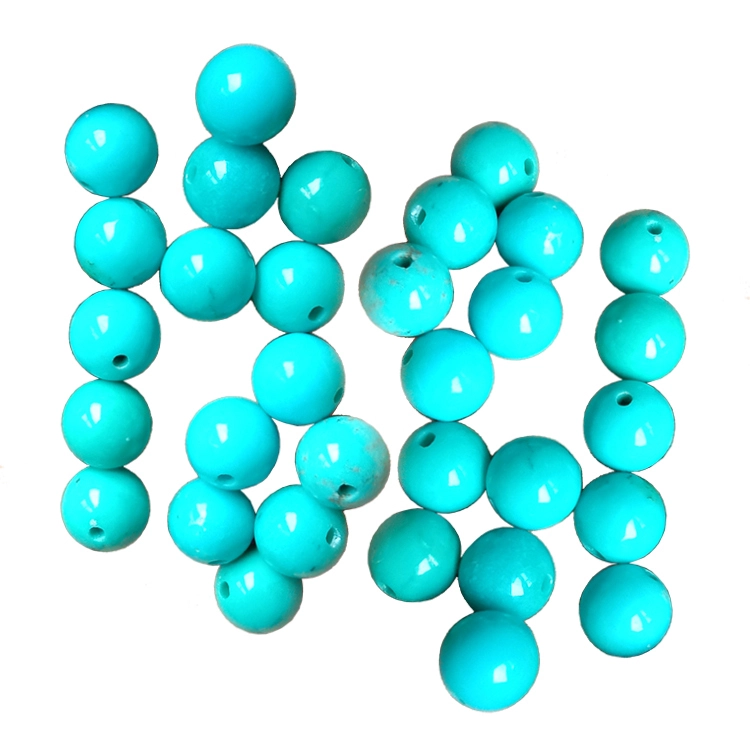 Natural Blue Turquoise smooth shiny polish turquoise Round beads wholesale Gemstone Beads 1