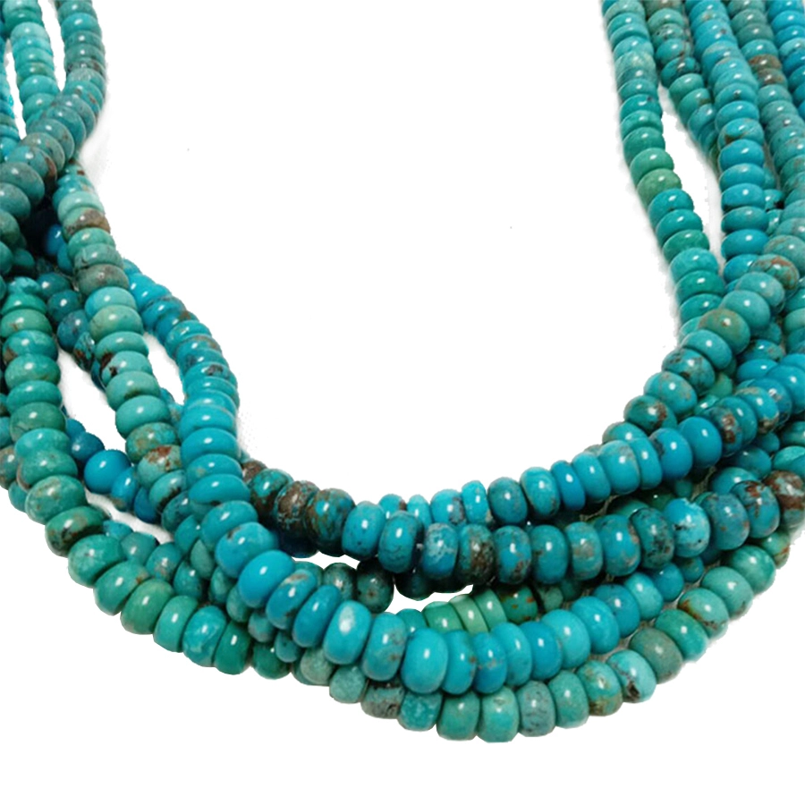 Təbii firuzəyi Gemstone Rondelle Beads zərgərlik 1