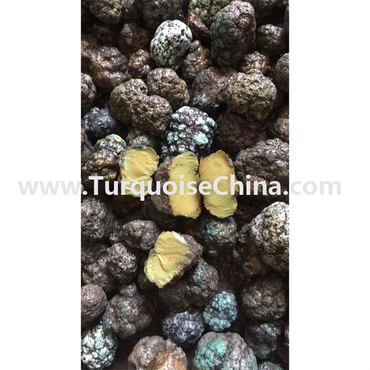 100% naturally hardness turquoise jade rough material yellow color stone 1