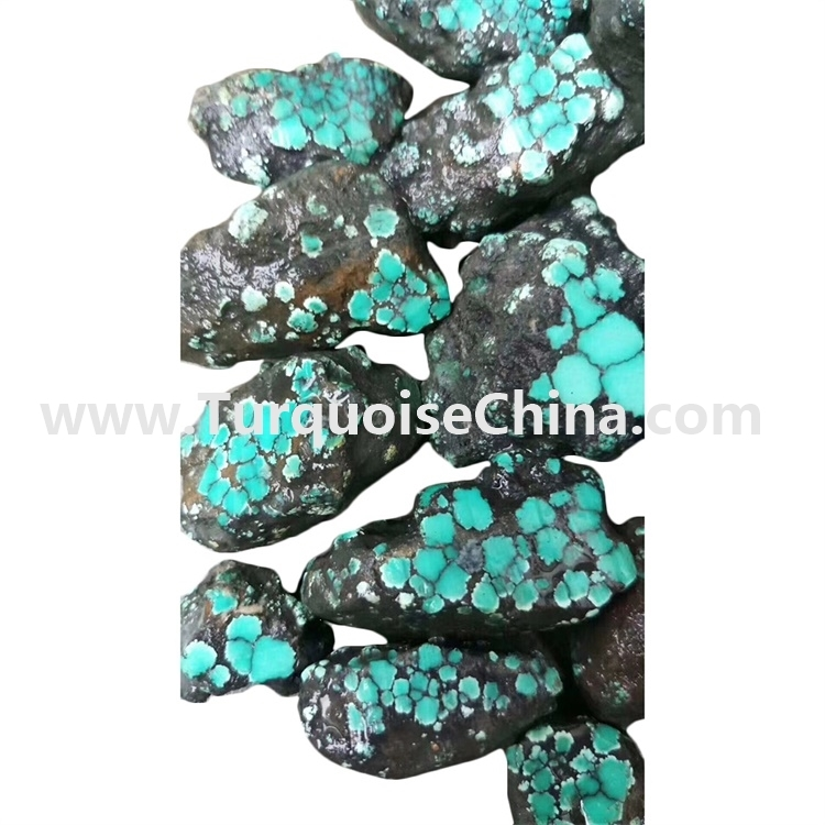 Top bule spiderweb naturally turquoise rough material stones 1