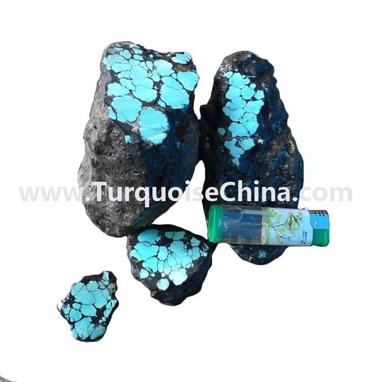 Spider-web naturally turquoise bule-green rough material 1