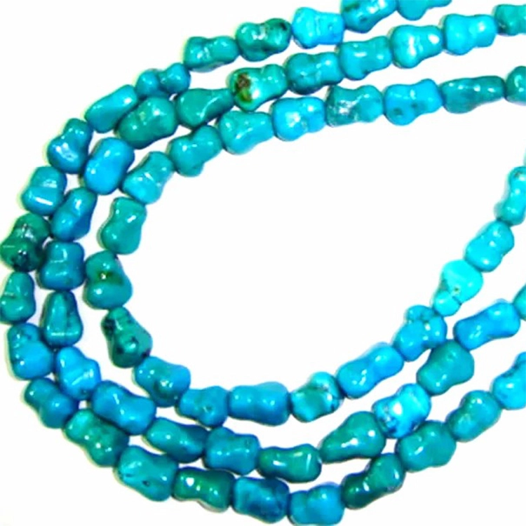 Natural Turquoise Dog Bone Beads 1
