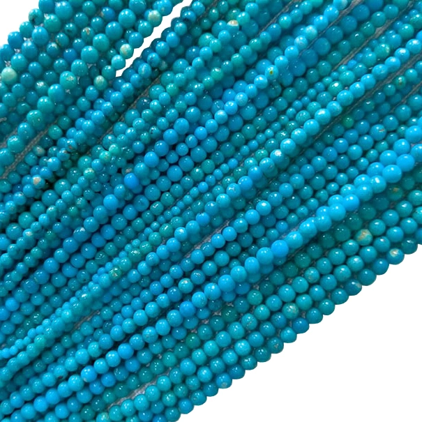 Manik-manik Putaran Turquoise Asli Grosir Beads Turquoise Untuk Membuat Perhiasan 1