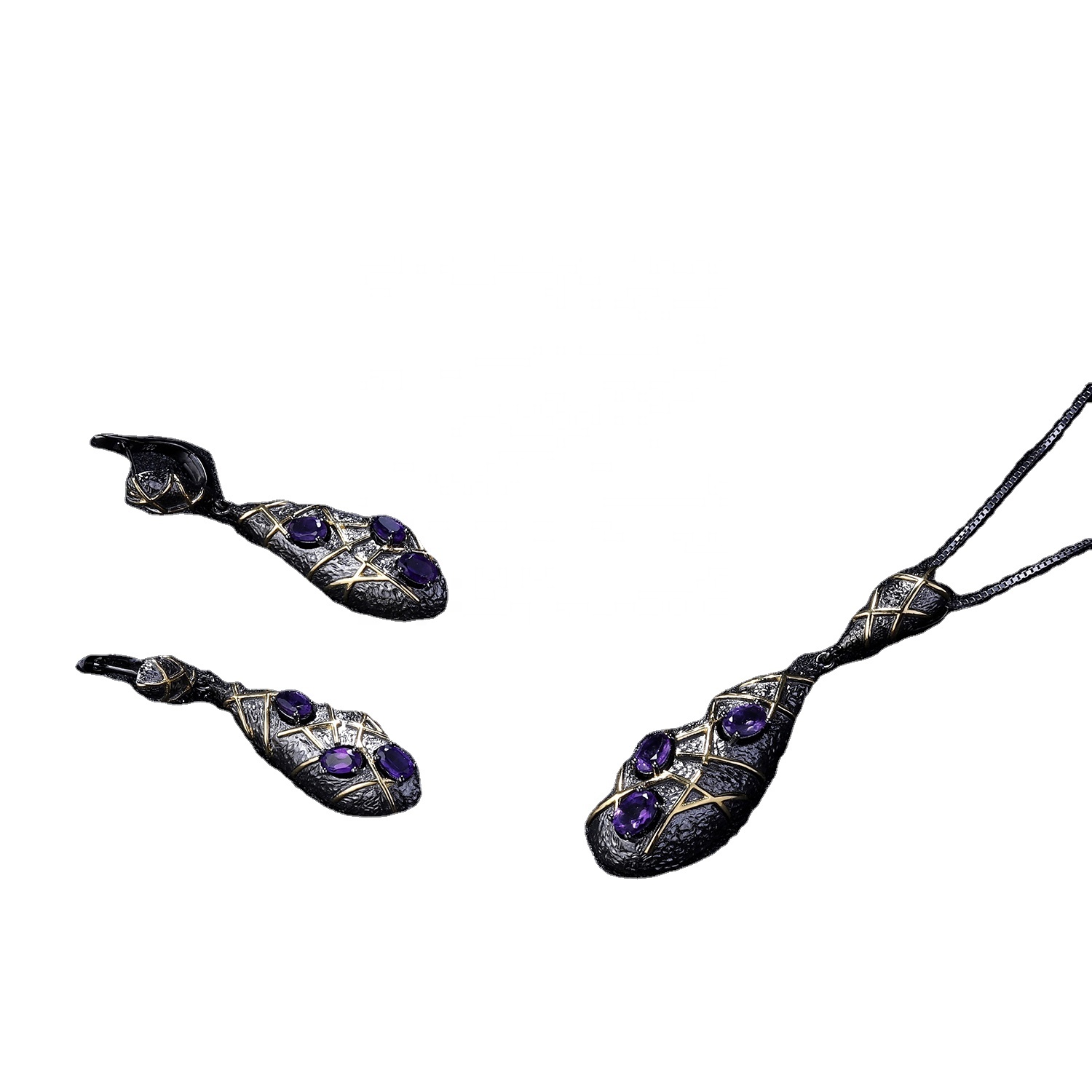 Charmante 925 Silwer Goud-Plated Oppervlak Pers Corundum Hanger vir Vroue se 11