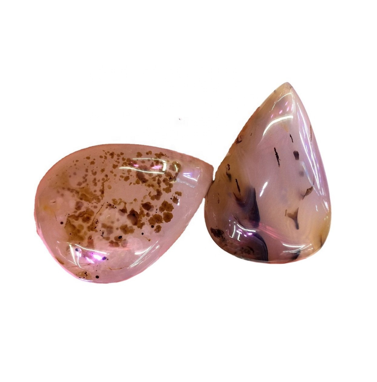 Flower Atate Pebble Speed ​​Awọn okuta ṣẹẹri itanna Brossom Cakochon alaimuṣinṣin gemstone 33