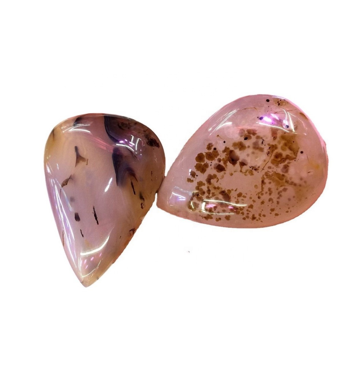 Flower Atate Pebble Speed ​​Awọn okuta ṣẹẹri itanna Brossom Cakochon alaimuṣinṣin gemstone 37