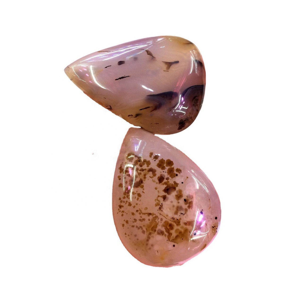 Flower Atate Pebble Speed ​​Awọn okuta ṣẹẹri itanna Brossom Cakochon alaimuṣinṣin gemstone 39