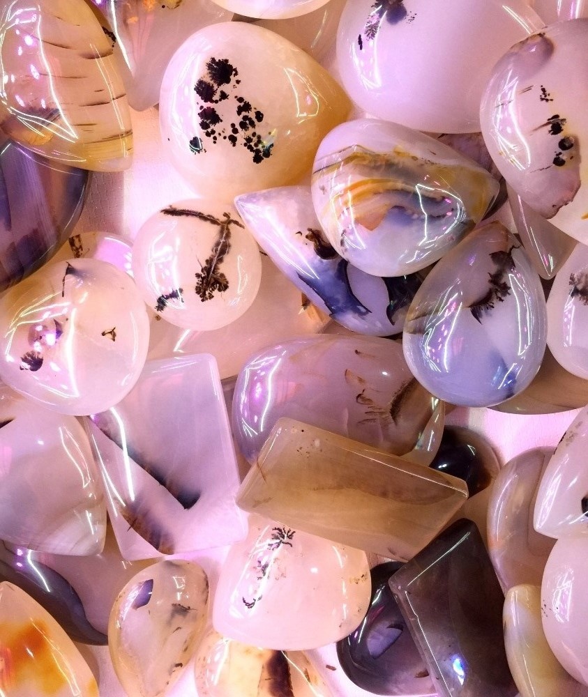 ચેરી બ્લોસમ એગેટ પિઅર ચેરી બ્લોસમ એગેટ ફ્લાવર એજેટ કેબોકોન લૂઝ રત્ન 35