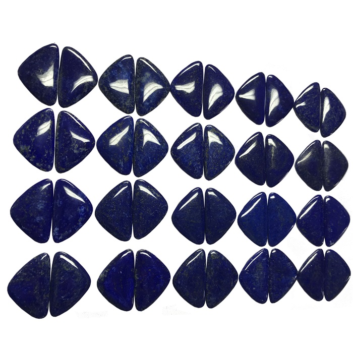 Lapis Lazuli Cabochon คู่อิสระเจียรหลังเบี้ยต่างหูจี้พลอยสีฟ้า 37
