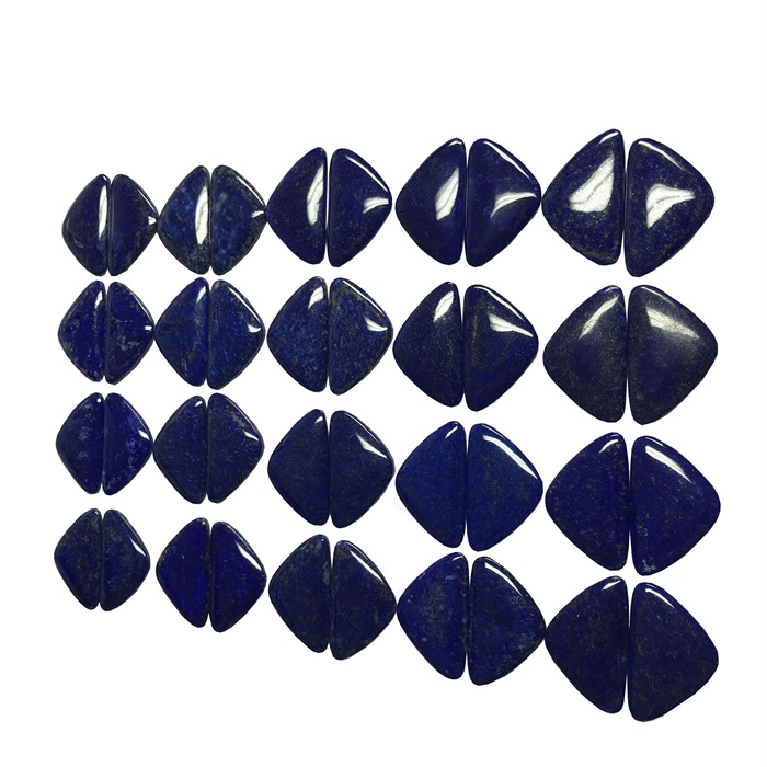 Lapis Lazuli Cabochon คู่อิสระเจียรหลังเบี้ยต่างหูจี้พลอยสีฟ้า 39