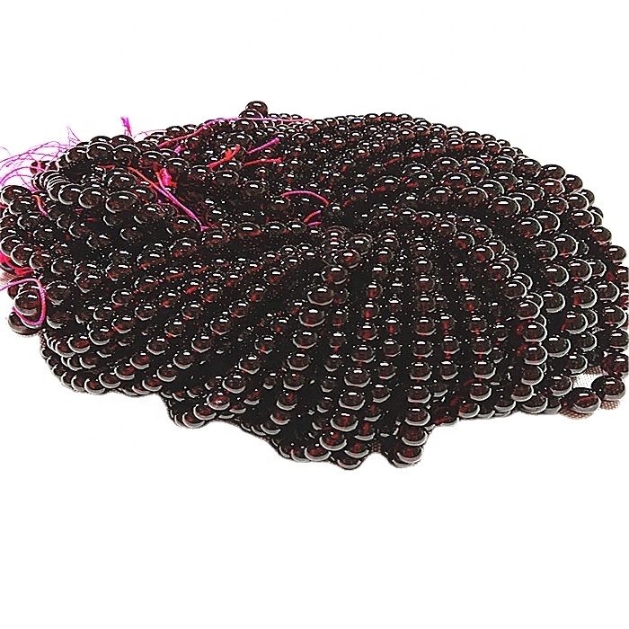 Natural roșu Garnet3a rotund Beads Beads neted Gemstone Strings Piatră prețioasă 15