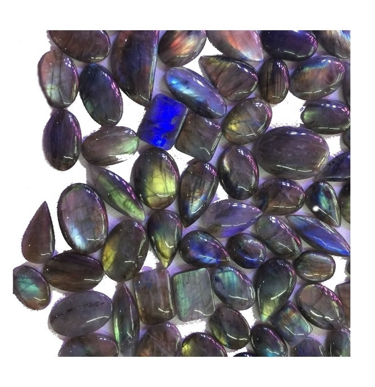Áberandi Labradorite Pear Shape Cabochons Gemstone fyrir skartgripi Blue Flashy Labradorite Smooth Caboochons 39