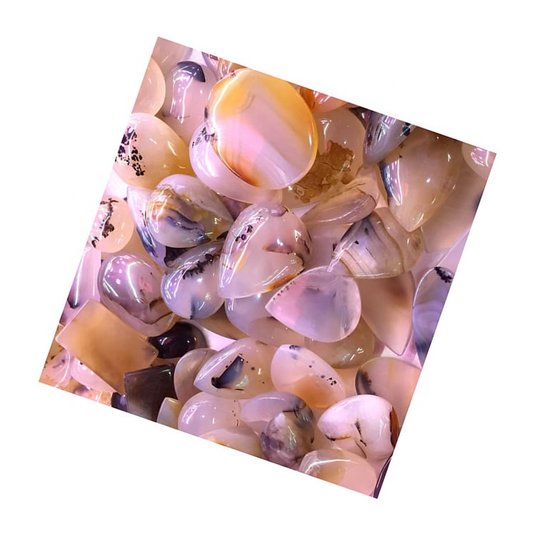 Silíní Blossom Agate Sakura Agate Agate Flower Teardrop Gemstone scaoilte 33