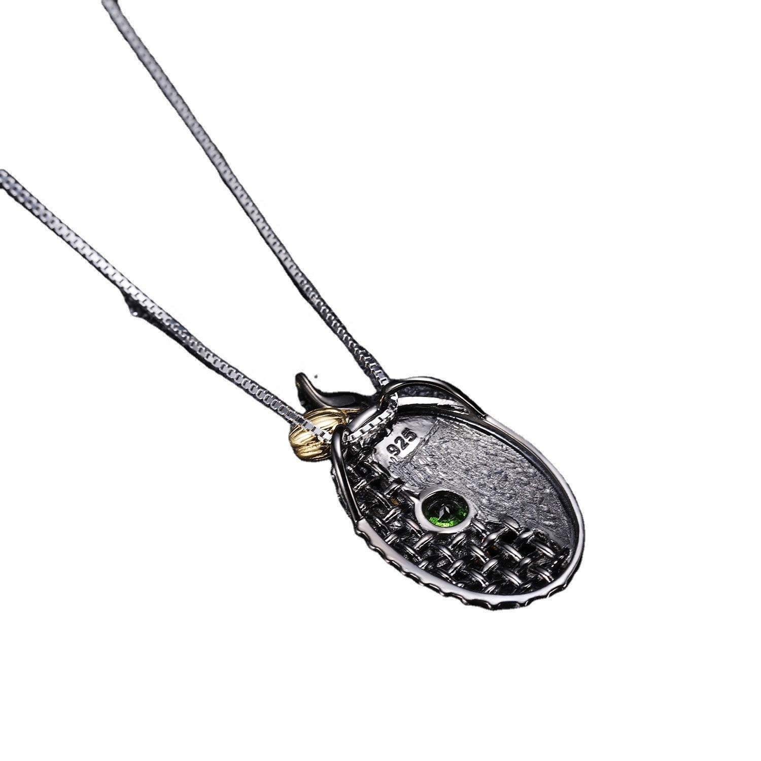 Mode Frauen 925 Sterling Emeralds Silber Halskette Anhänger Platinum Rose Gold Damen Halskette 11