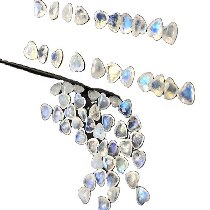 Branco Moonstone coração forma solta pedras preciosas diy para diy jóias coração em forma de moonstone cabochon moonstone 37