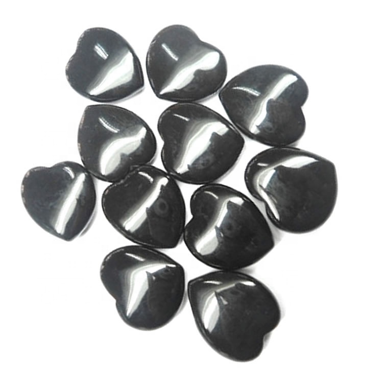 Heart Cabochon Heart Stone Natural Black Onyx Heart Shape Cabochon Gemstone 37
