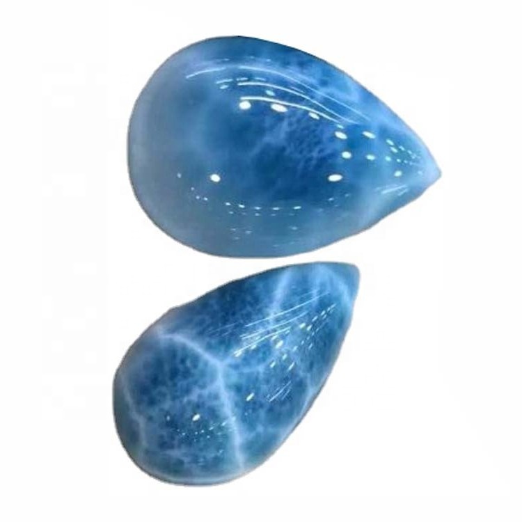 Velkoobchod Larimar hrubý přírodní Larimar Cabochon AAA Grade Originální Larimar Cabochons Hruškový přívěsek 32