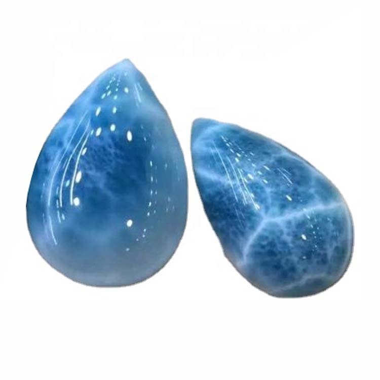 Velkoobchod Larimar hrubý přírodní Larimar Cabochon AAA Grade Originální Larimar Cabochons Hruškový přívěsek 38