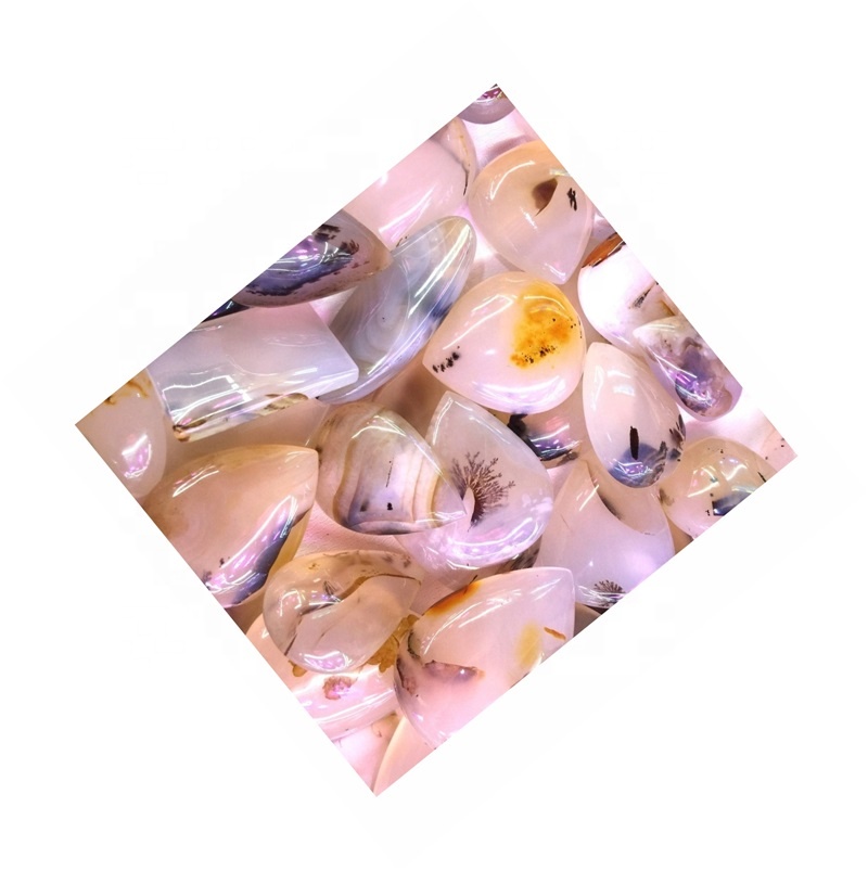 Agate Silíní Nádúrtha Blossom Agate Méid Difriúla agus Cruth Cruth CABOCHON 31