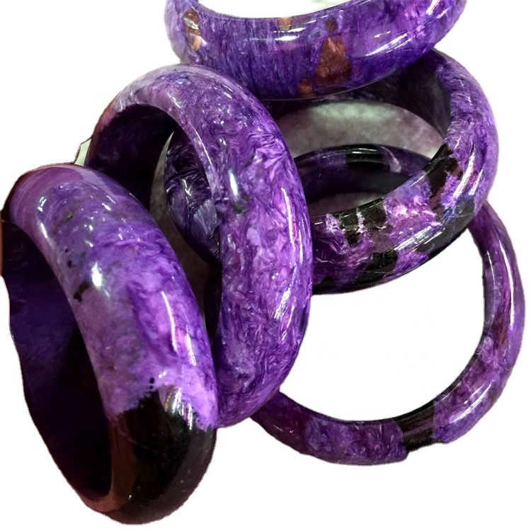 Charoite Bangle Real Russian Charoite Bangle Natural Gemstone Bangle Charoite genuino sin teñido 31