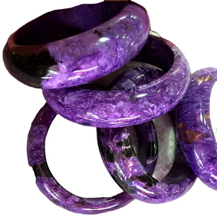 Charoite Bangle Real Russian Charoite Bangle Natural Gemstone Bangle Charoite genuino sin teñido 33