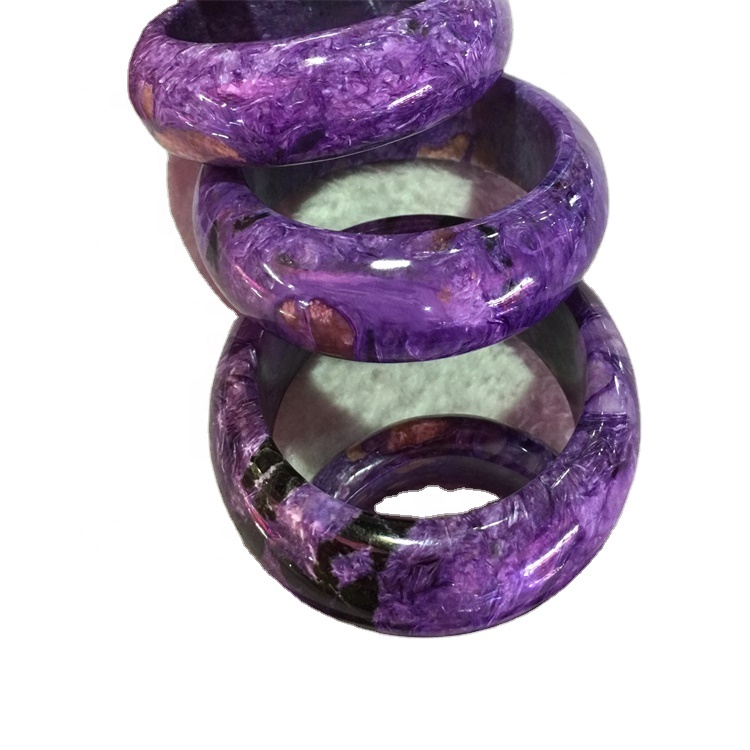 Charoite Bangle Real Russian Charoite Bangle Natural Gemstone Bangle Charoite genuino sin teñido 39