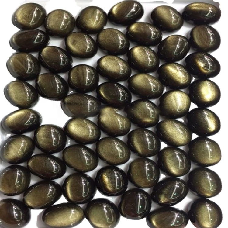 Amazing Təbii Qızıl Obsidian Gemstone Təbii Qızıl Obsidian Boş Cabochon Ən keyfiyyətli Qızıl Obsidian 33