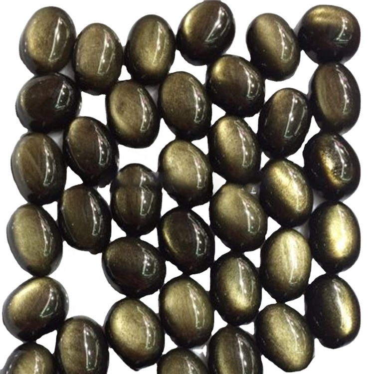 Amazing Təbii Qızıl Obsidian Gemstone Təbii Qızıl Obsidian Boş Cabochon Ən keyfiyyətli Qızıl Obsidian 35