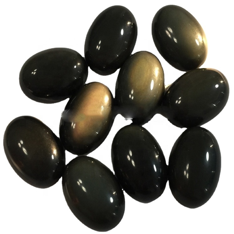 Amazing Təbii Qızıl Obsidian Gemstone Təbii Qızıl Obsidian Boş Cabochon Ən keyfiyyətli Qızıl Obsidian 37