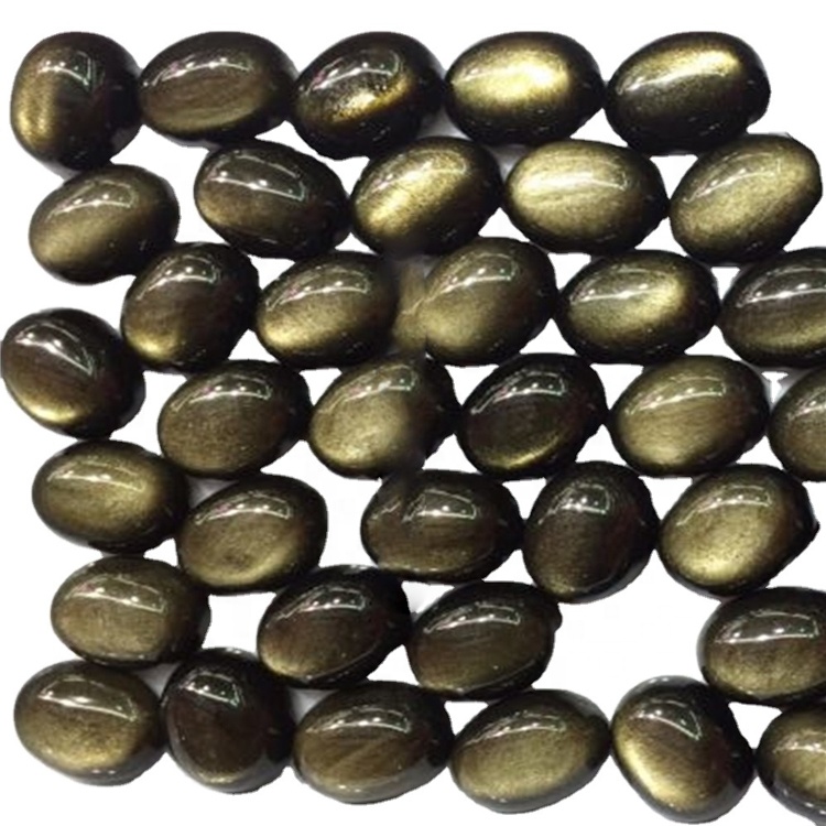 Amazing Təbii Qızıl Obsidian Gemstone Təbii Qızıl Obsidian Boş Cabochon Ən keyfiyyətli Qızıl Obsidian 39